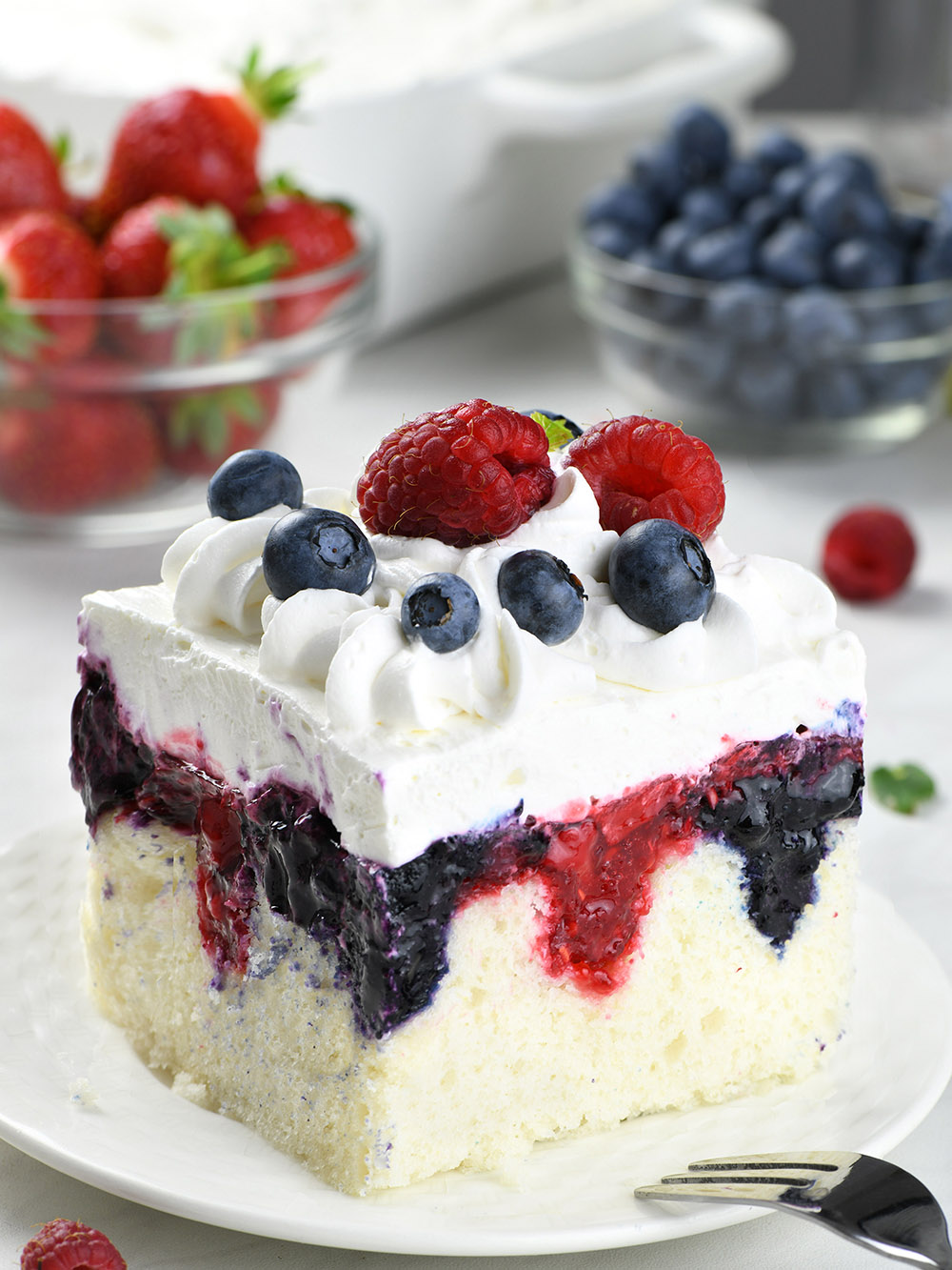 Summer Berry Poke Cake