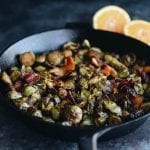 Enjoy these Maple Roasted Brussels Sprouts with Bacon as a holiday side or winter weeknight dish. Packed full of flavor from fresh orange and smoky bacon, these brussels sprouts will not disappoint.